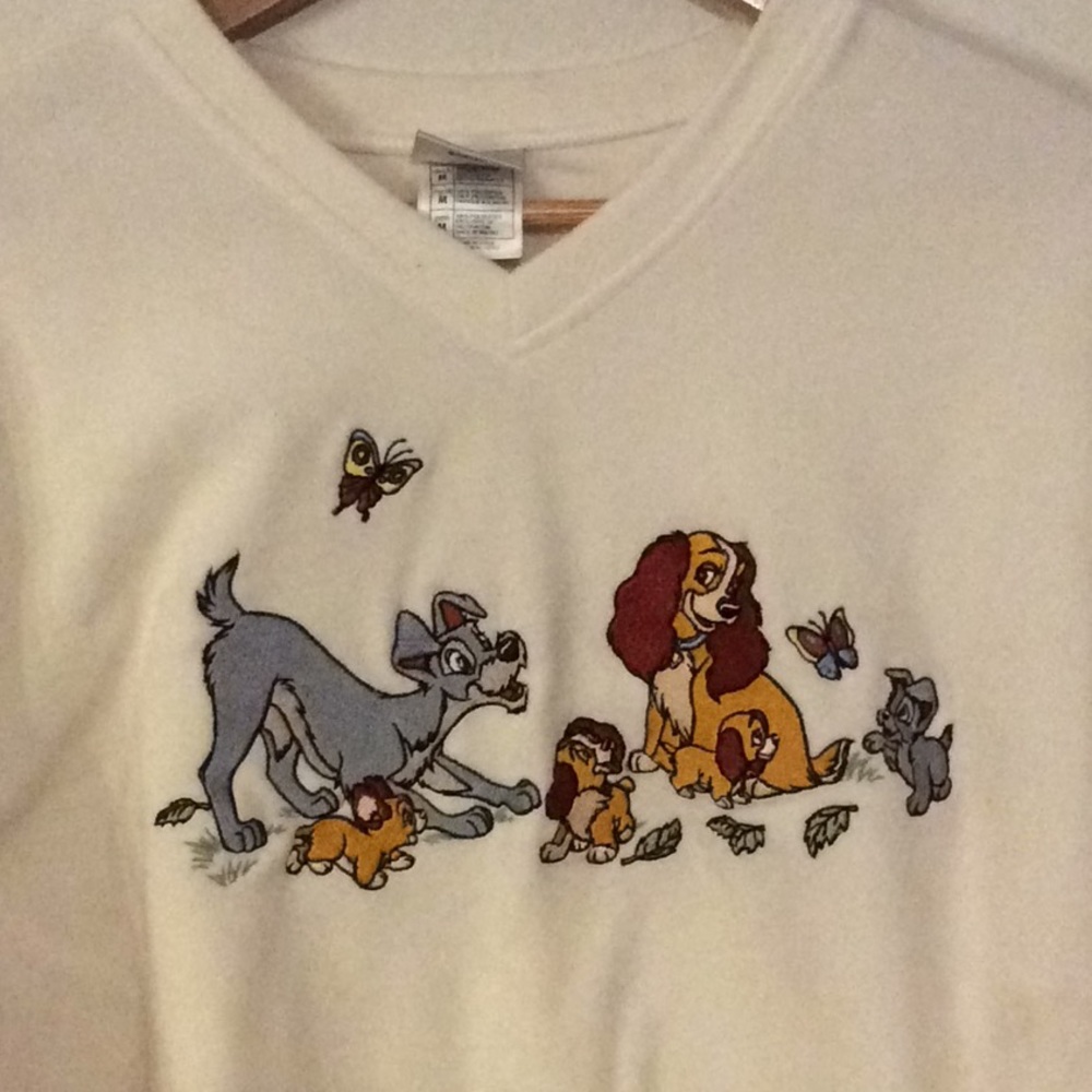 Vintage Disney Lady and the Tramp Pullover Fleece